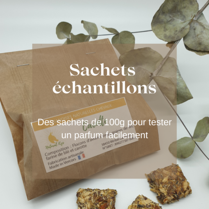 Sachets échantillons friandises chevaux