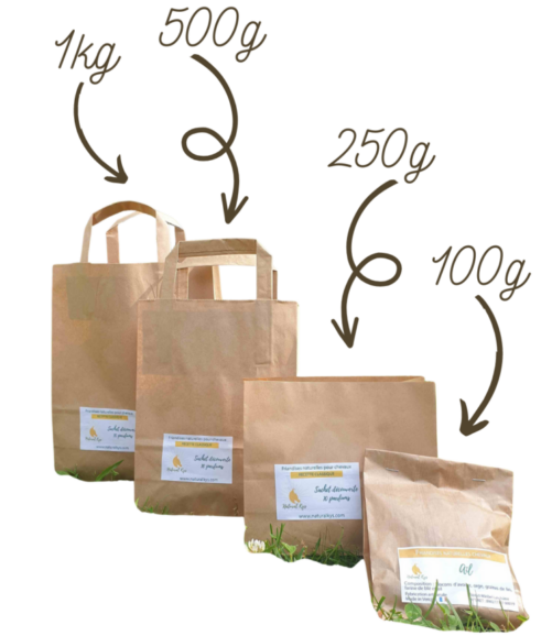 Différents formats de sachets friandises